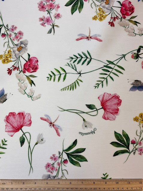 Poly Blend Floral on White | Made in Italy
