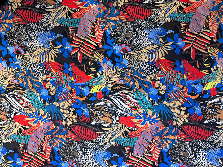 Jungle Scene with Animals | Silky Satin