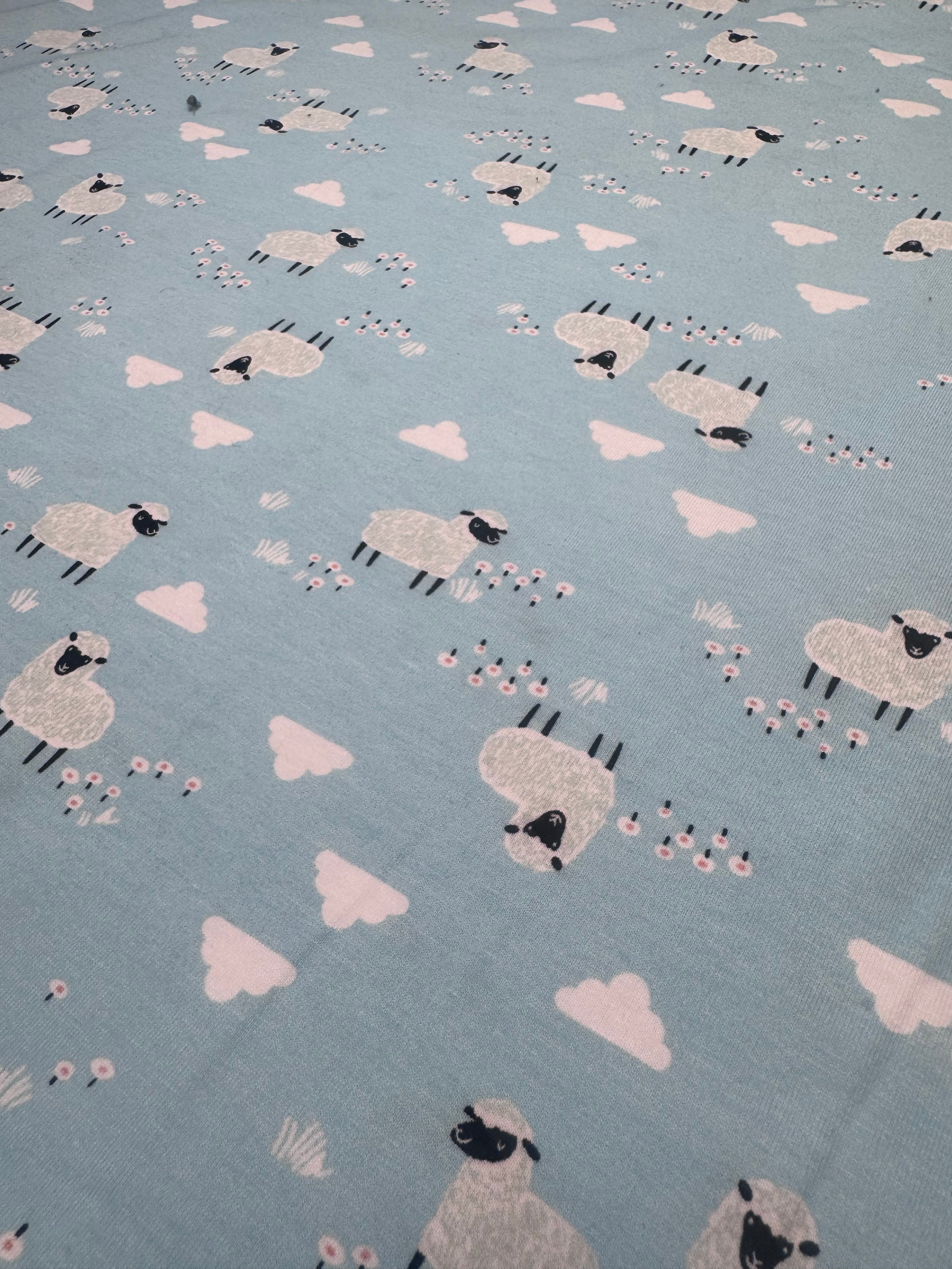 Blue with Sheep | Children's Patterns | Cotton/ Spandex Knit