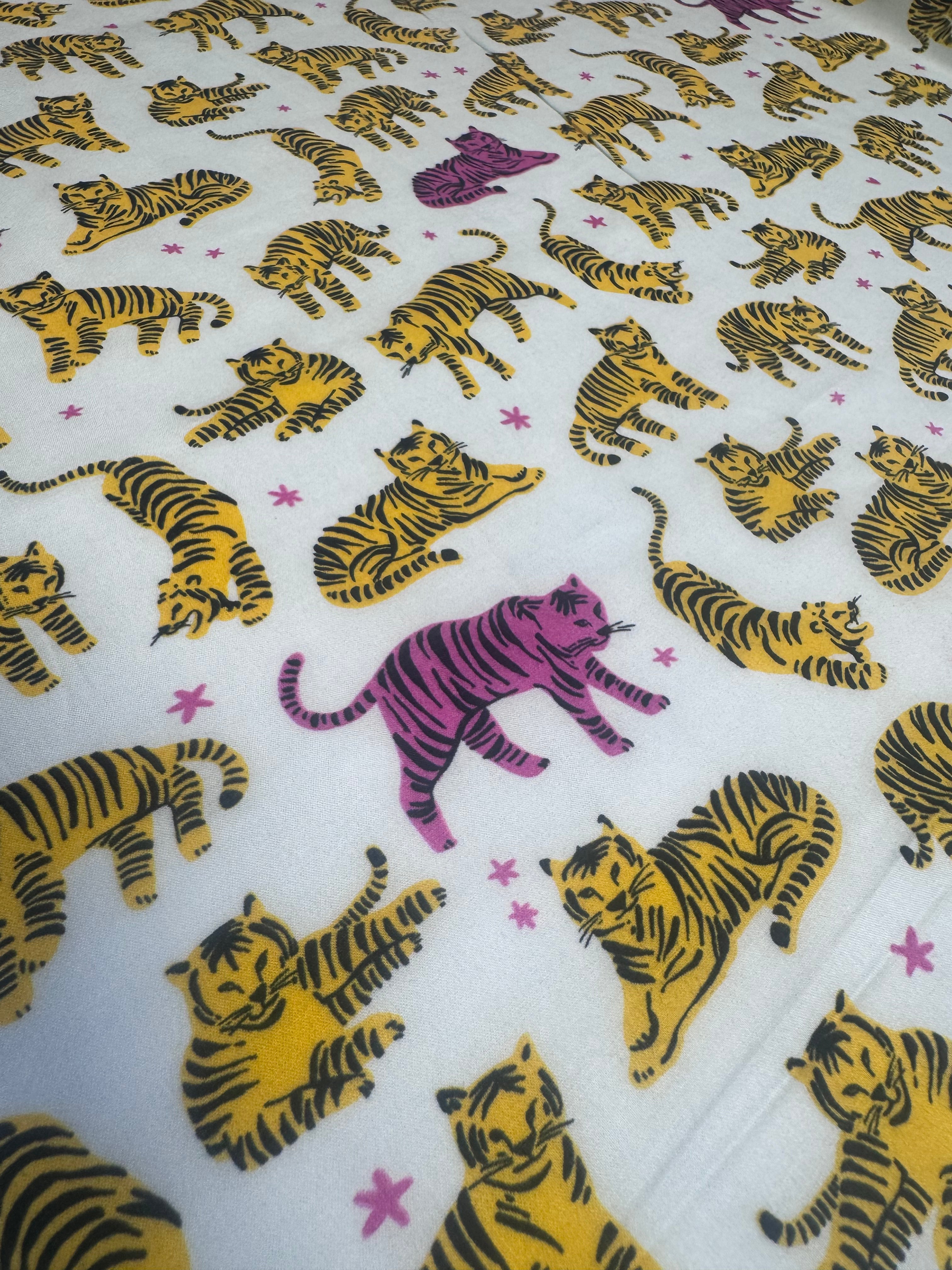 Cotton Lawn |Tigers Sunshine | Robert Kaufman| Children's Patterns