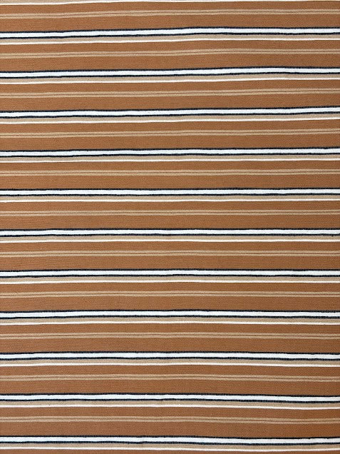 Tan Navy and White Stripe | Cotton Blend