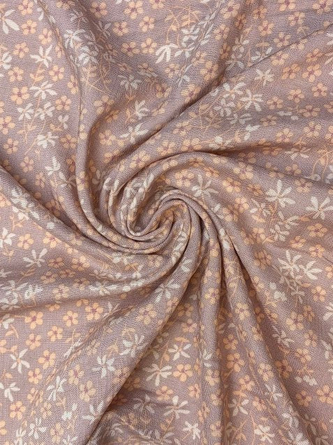 Cameo Rose Floral Rayon Slub