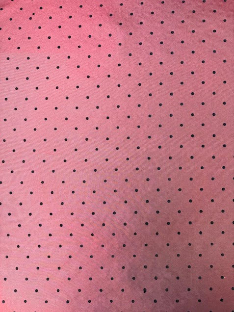 Burgundy with Black Flocked Polka Dots | Taffeta
