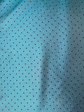 Teal with Black Flocked Polka Dots | Taffeta