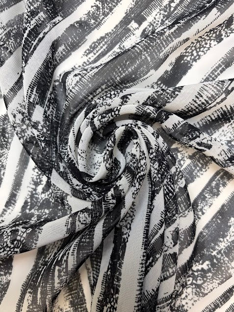 Black and Off-White Stripe | Chiffon