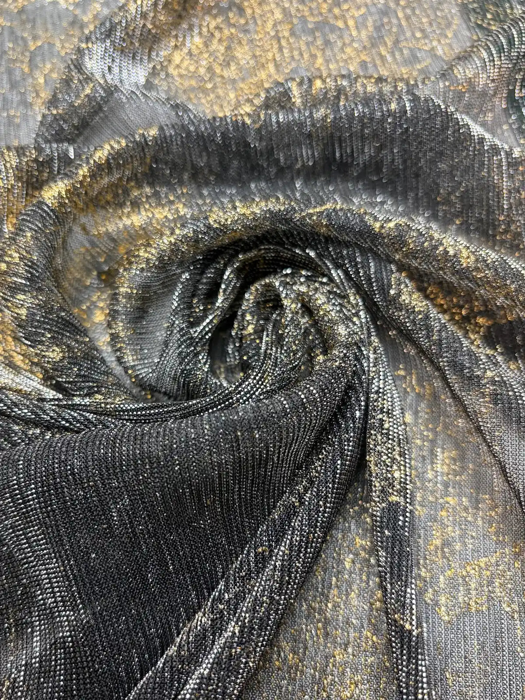 Black and Gold Metallic Floral Knit