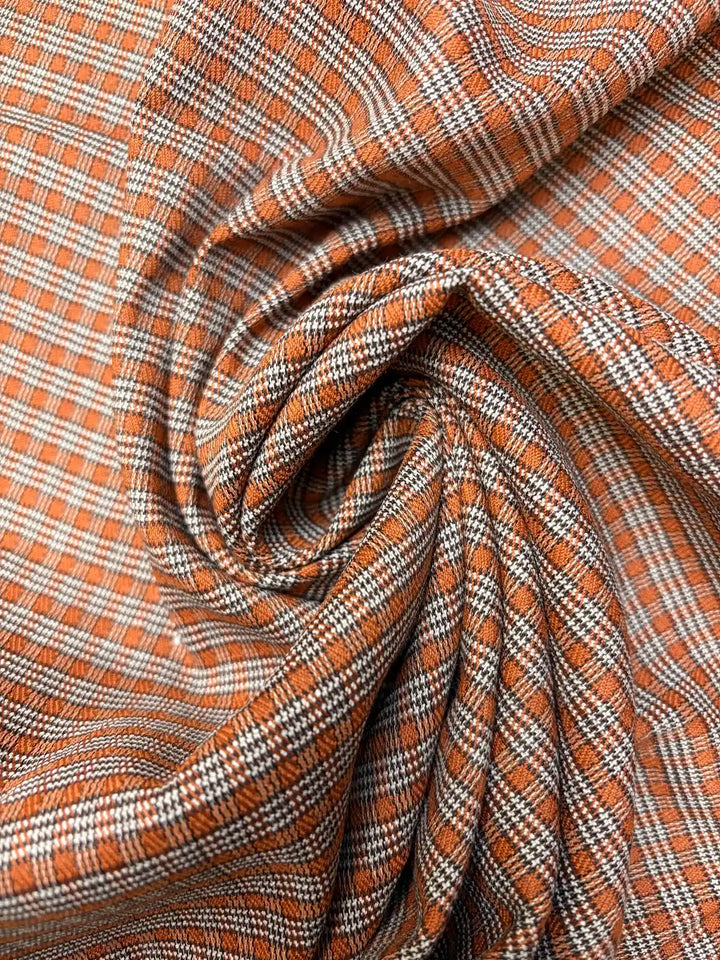 Burnt Orange Plaid | Cotton Spandex