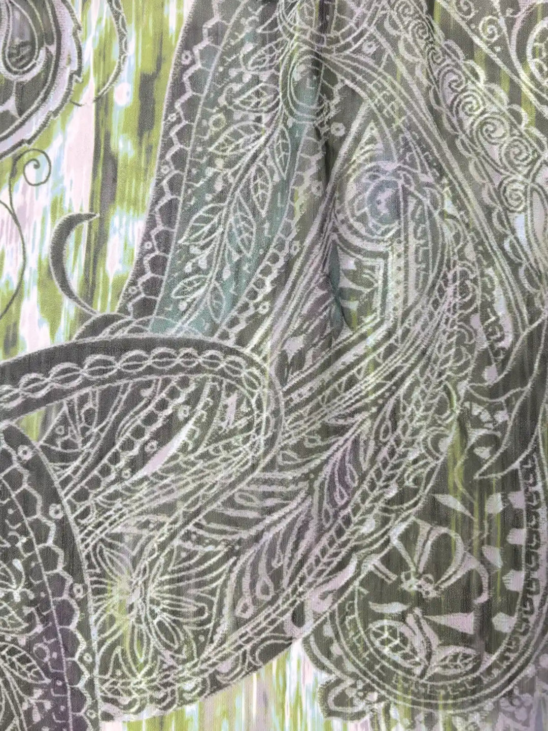 Green Paisley Print| Chiffon