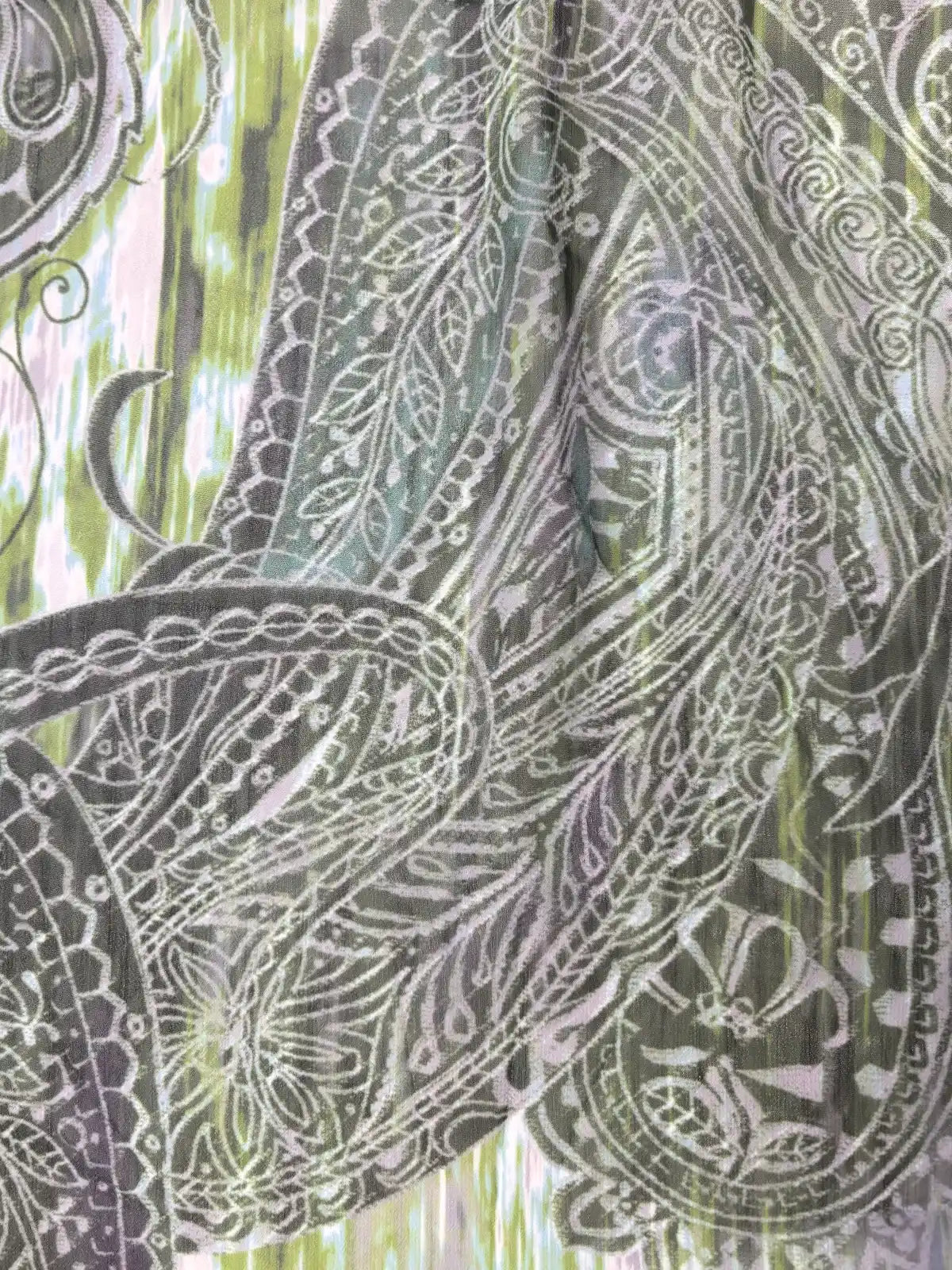 Green Paisley Print| Chiffon