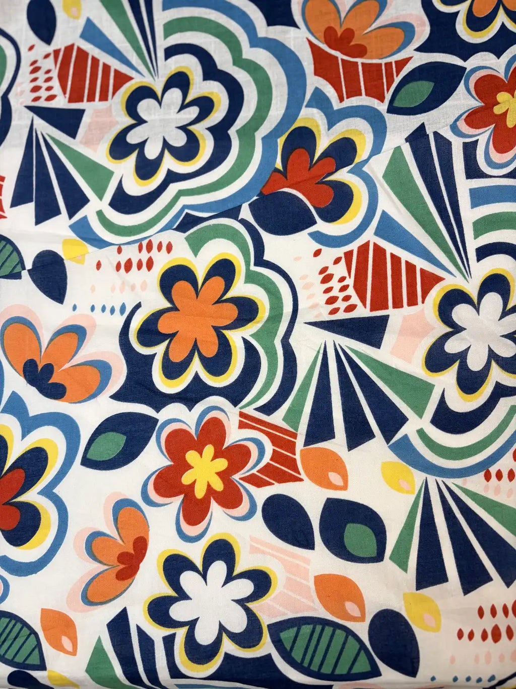 Multicolor Graphic Flower Pattern | Cotton Voile