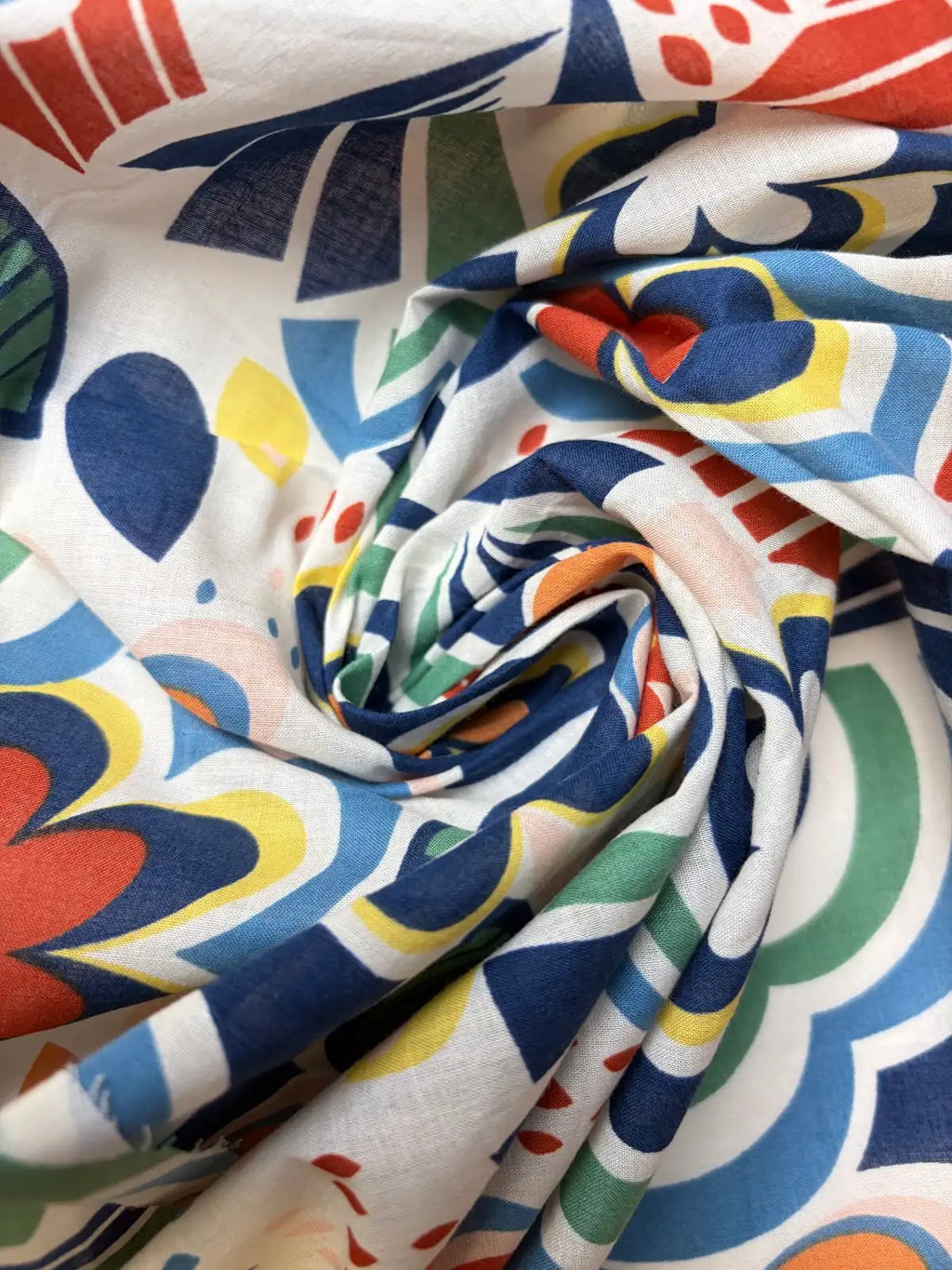 Multicolor Graphic Flower Pattern | Cotton Voile