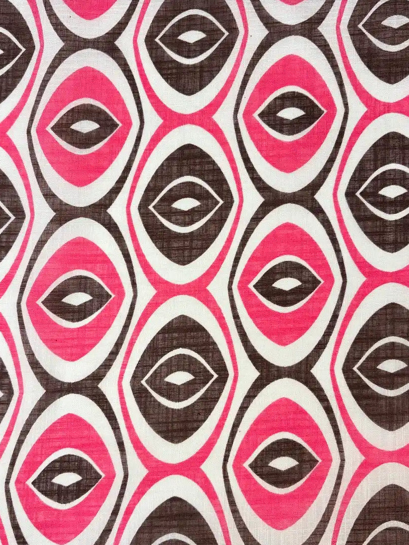 Pink and Brown Pattern | Cotton Voile
