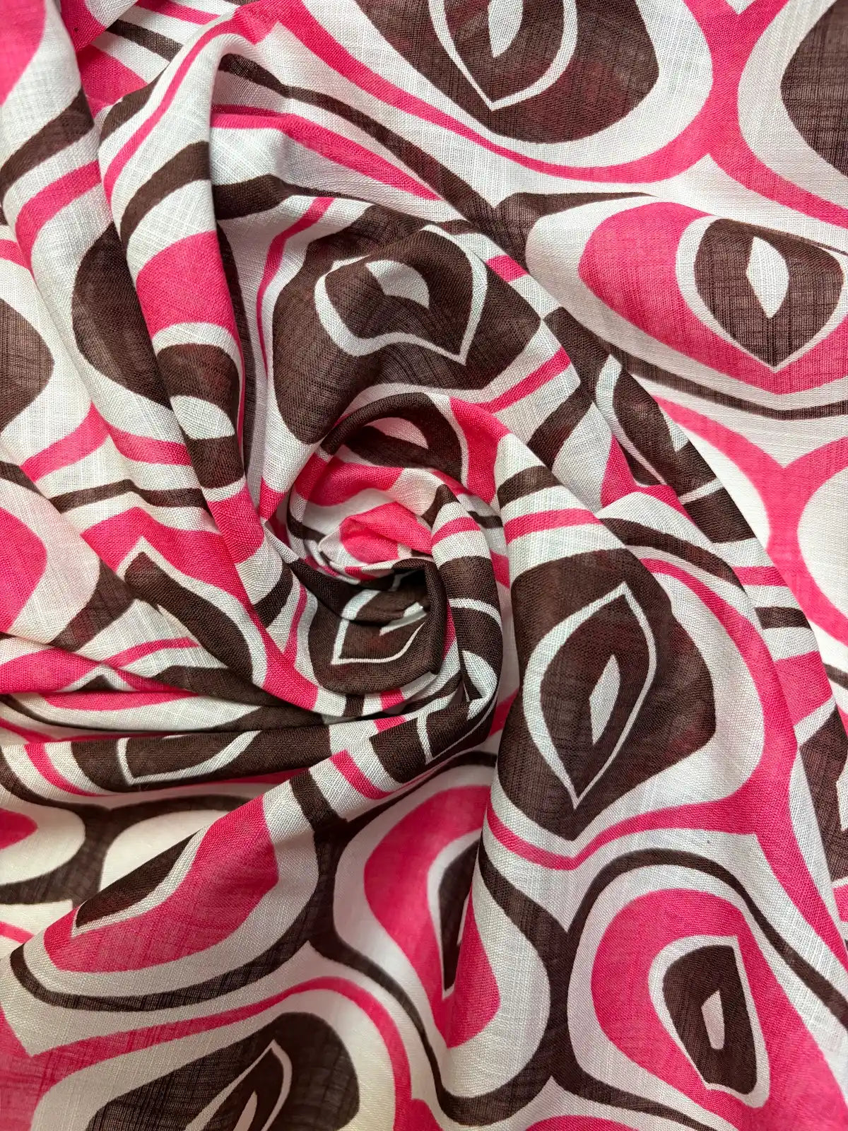 Pink and Brown Pattern | Cotton Voile