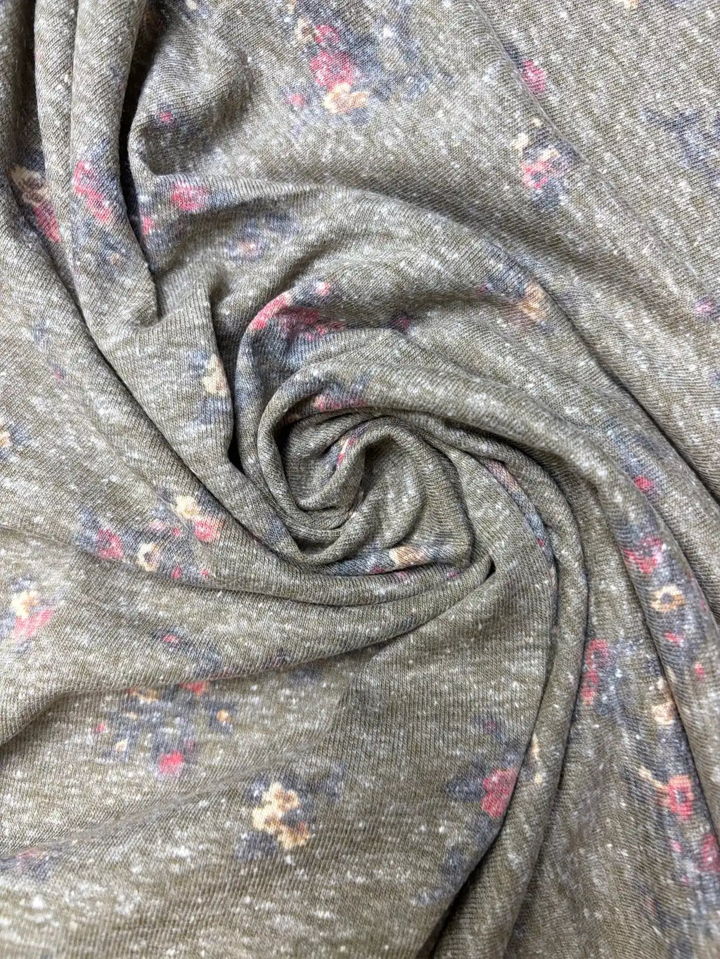 Dark Floral on Green | Jersey Knit