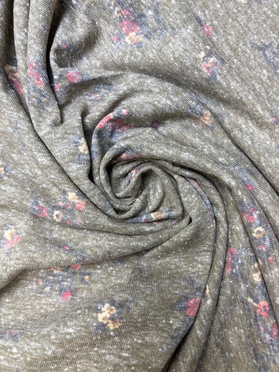 Dark Floral on Green | Jersey Knit