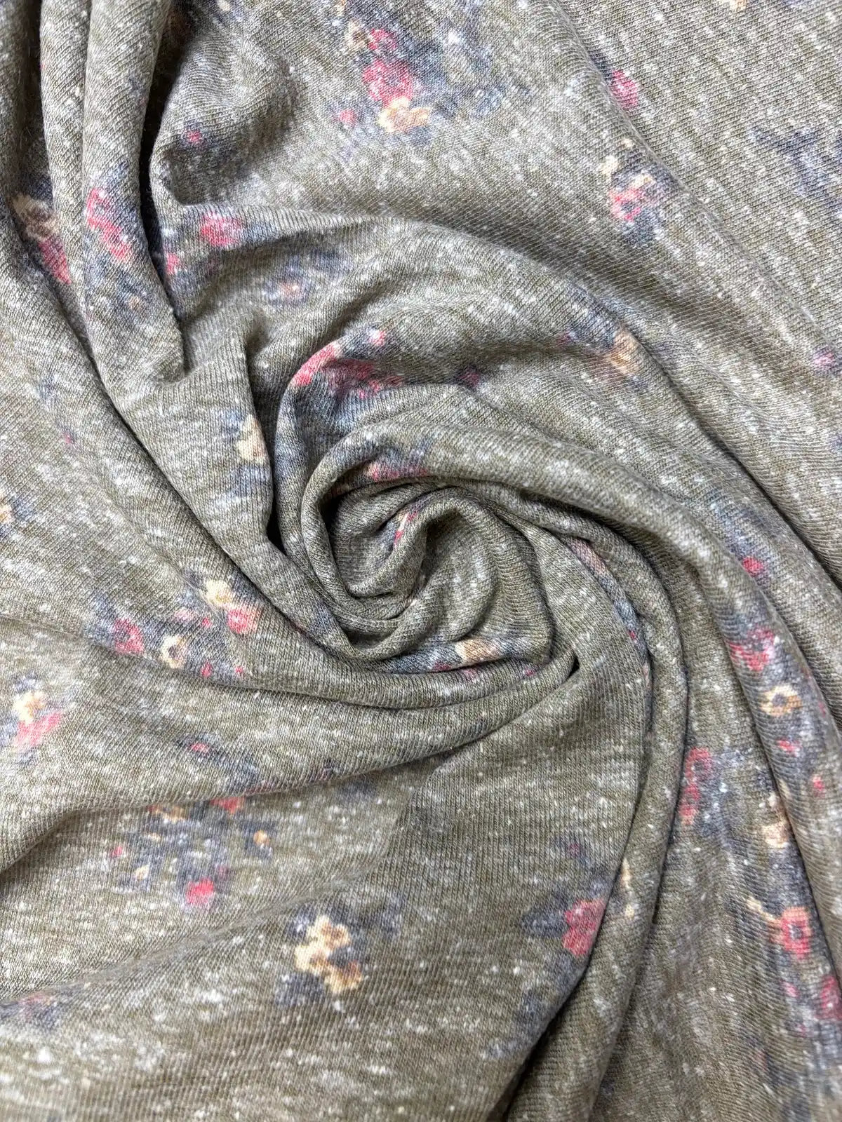 Dark Floral on Green | Jersey Knit