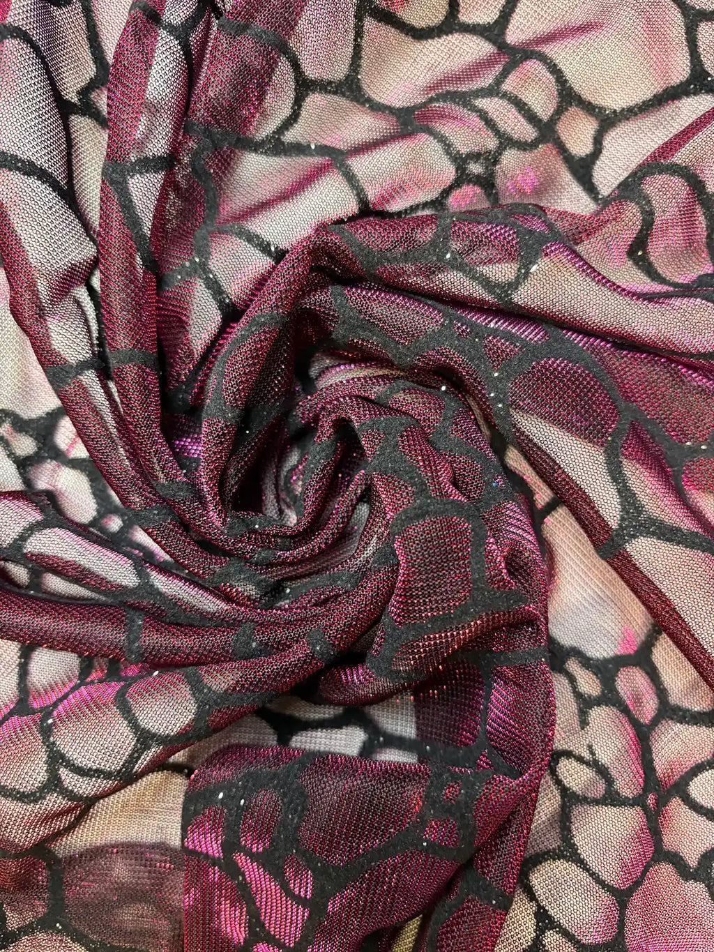 Magenta and Black Embossed | Mesh