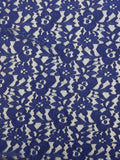 Navy Blue Floral | Knit Lace