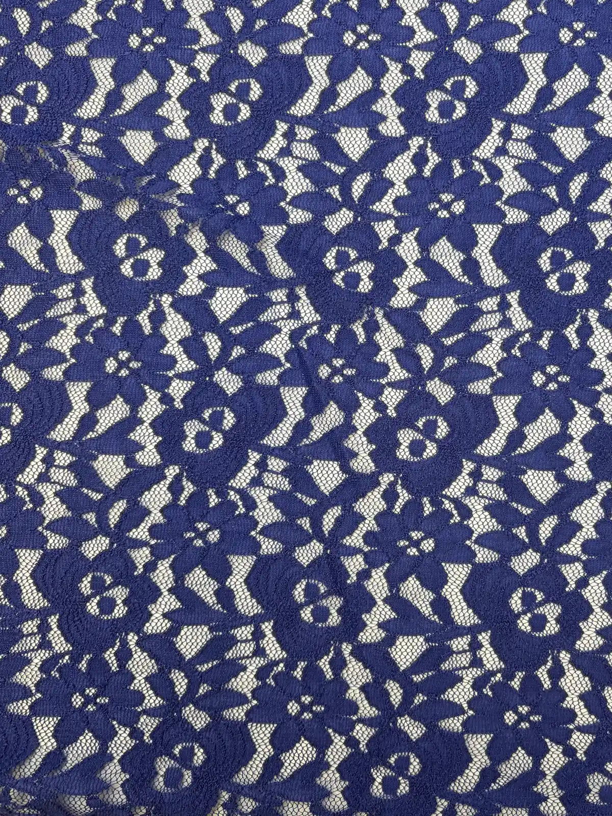 Navy Blue Floral | Knit Lace