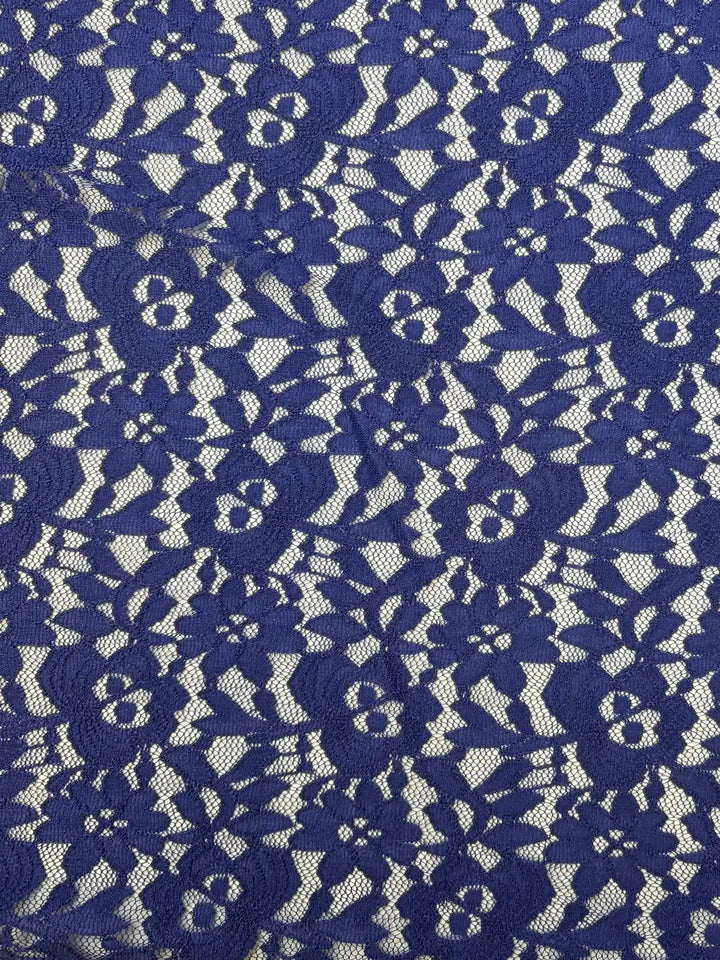 Navy Blue Floral | Knit Lace