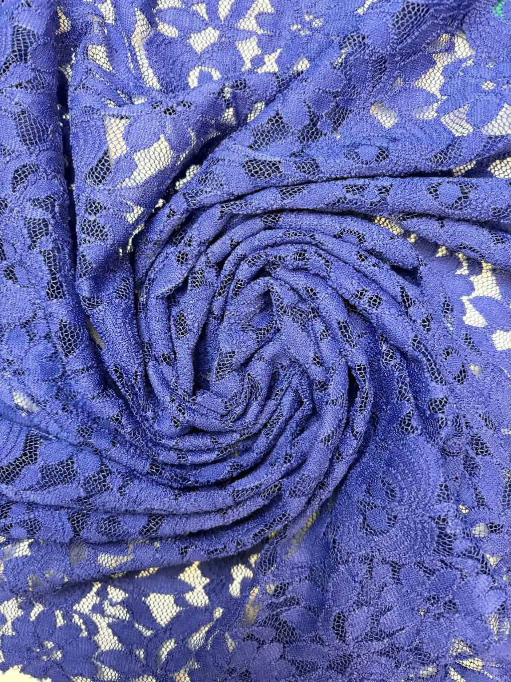 Navy Blue Floral | Knit Lace