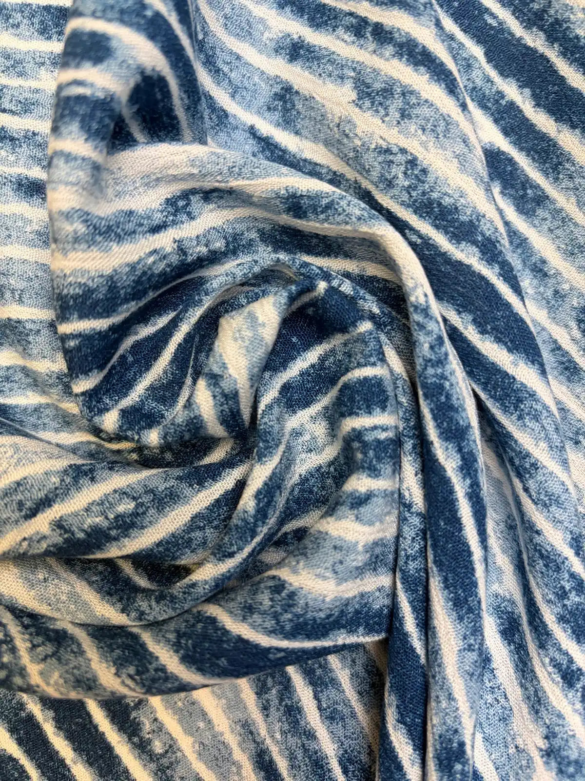Navy Striped | Rayon Crinkle