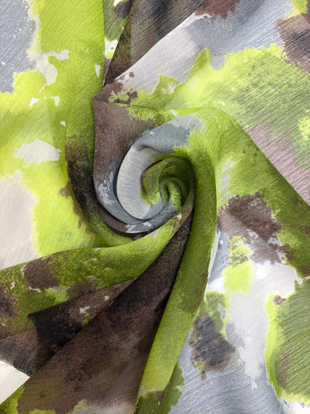 Green and Brown Crinkle | Chiffon