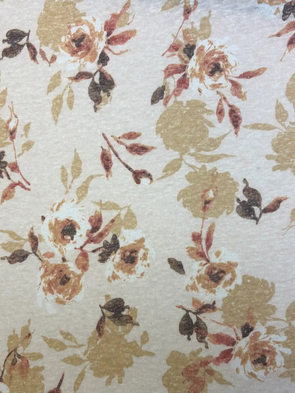 Muted Pink Floral on Cream | Jersey Knit