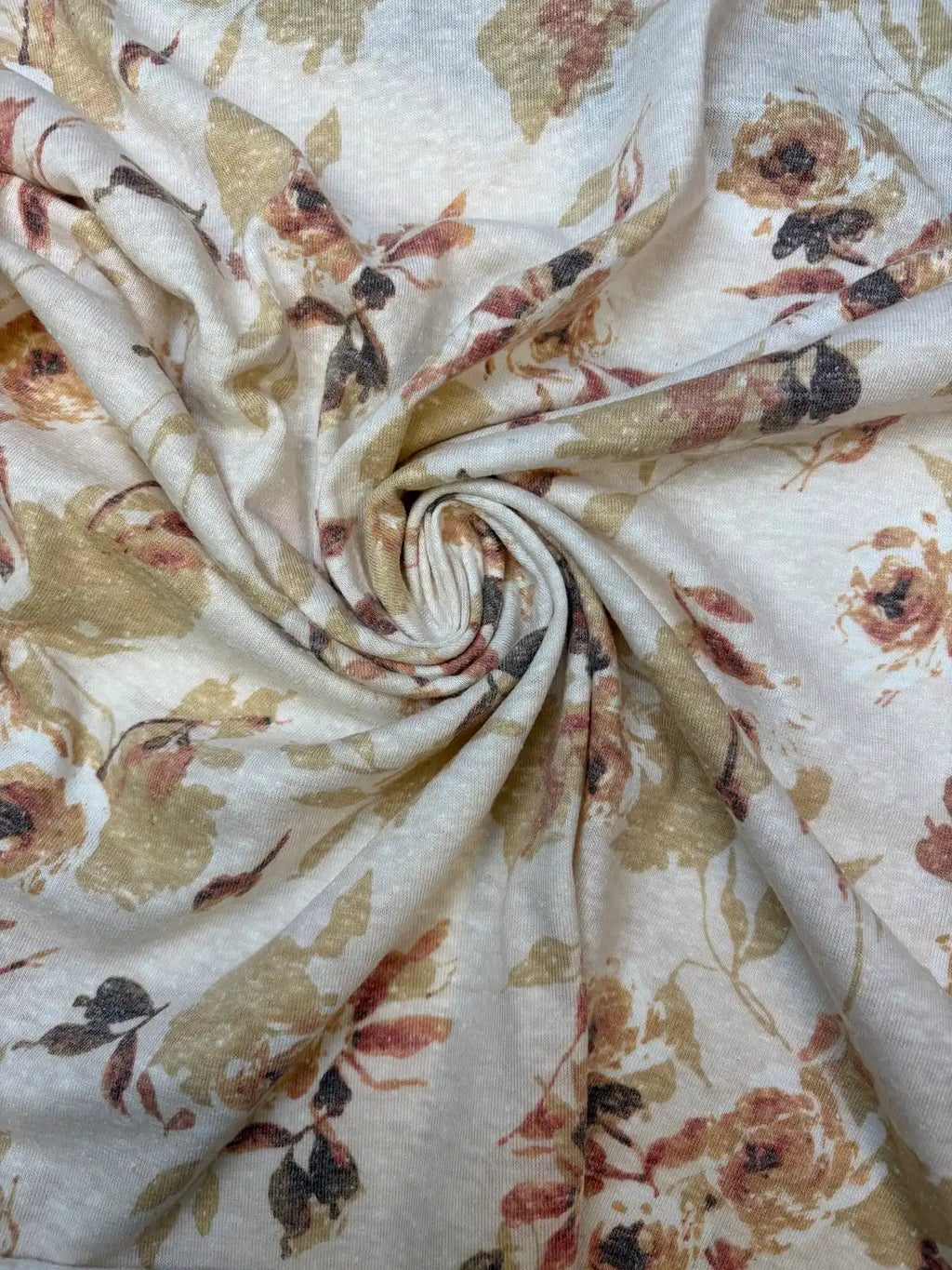 Muted Pink Floral on Cream | Jersey Knit