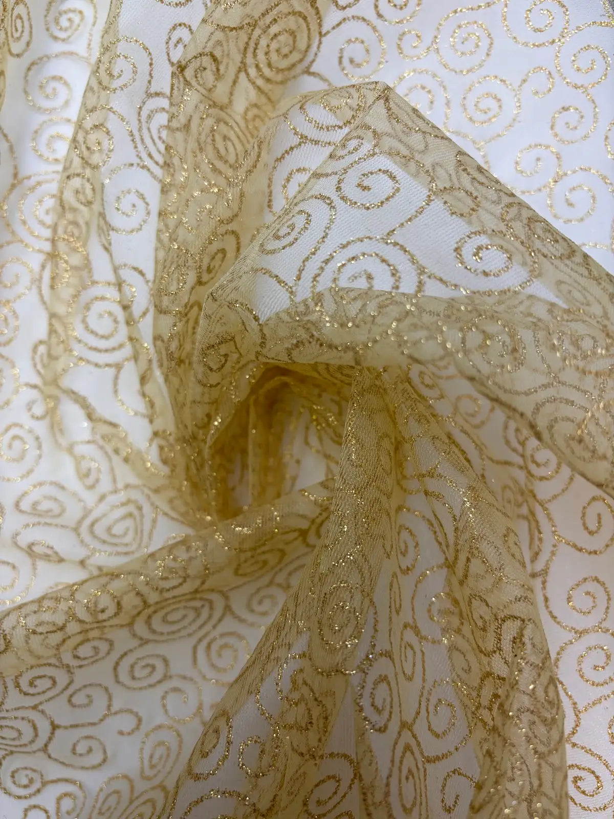 Yellow With Gold Spirals | Tulle