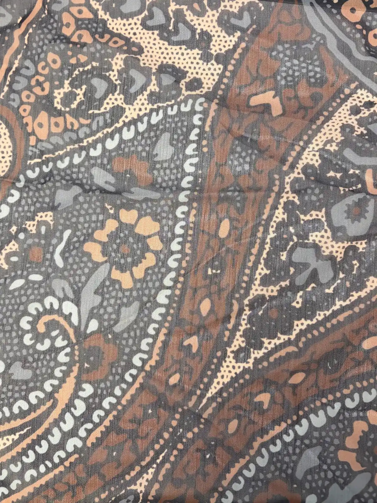 Brown Paisley Print | Chiffon