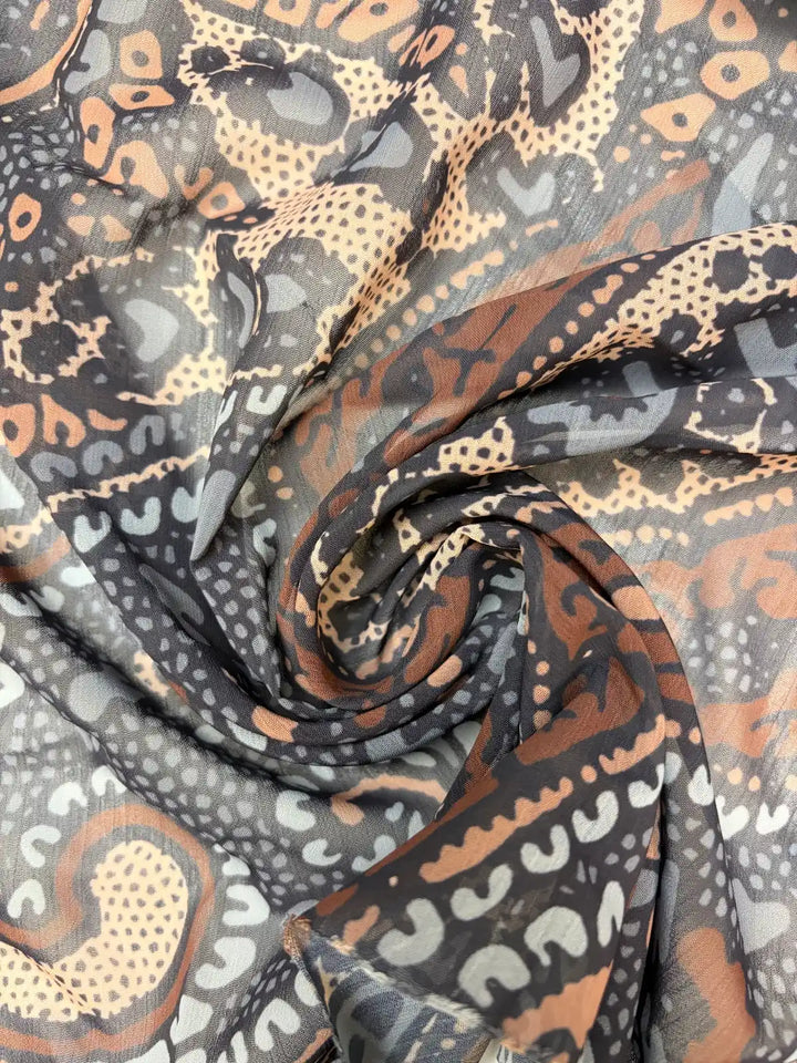 Brown Paisley Print | Chiffon