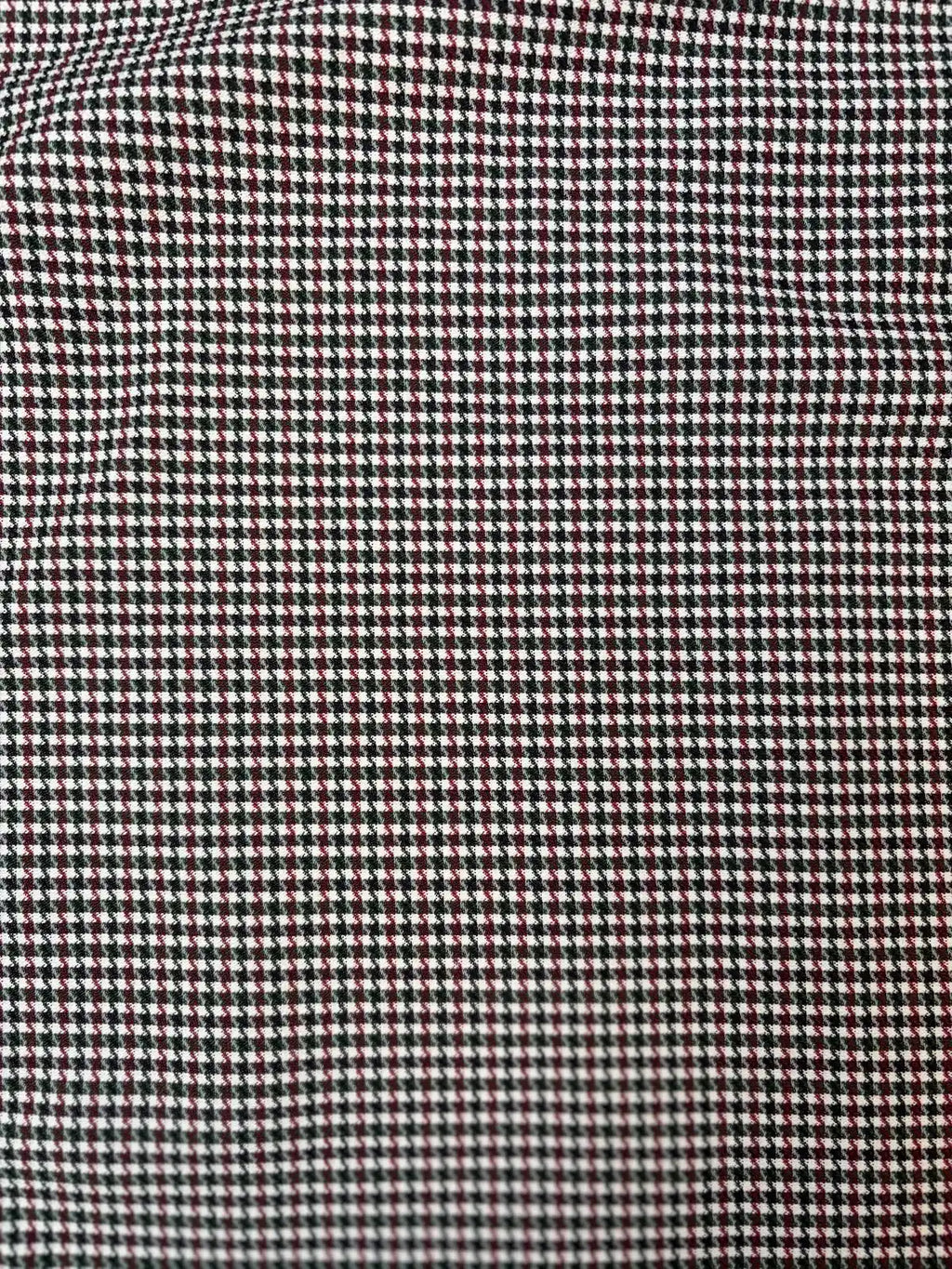 Red, Black, and White Houndstooth | Cotton Blend