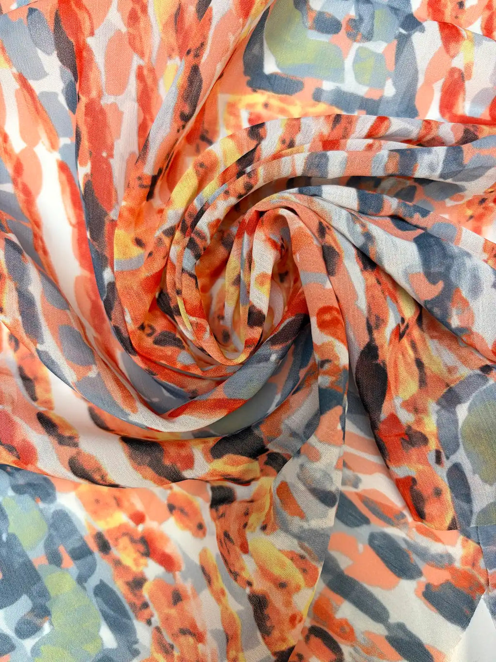 Vermilion and Grey | Chiffon