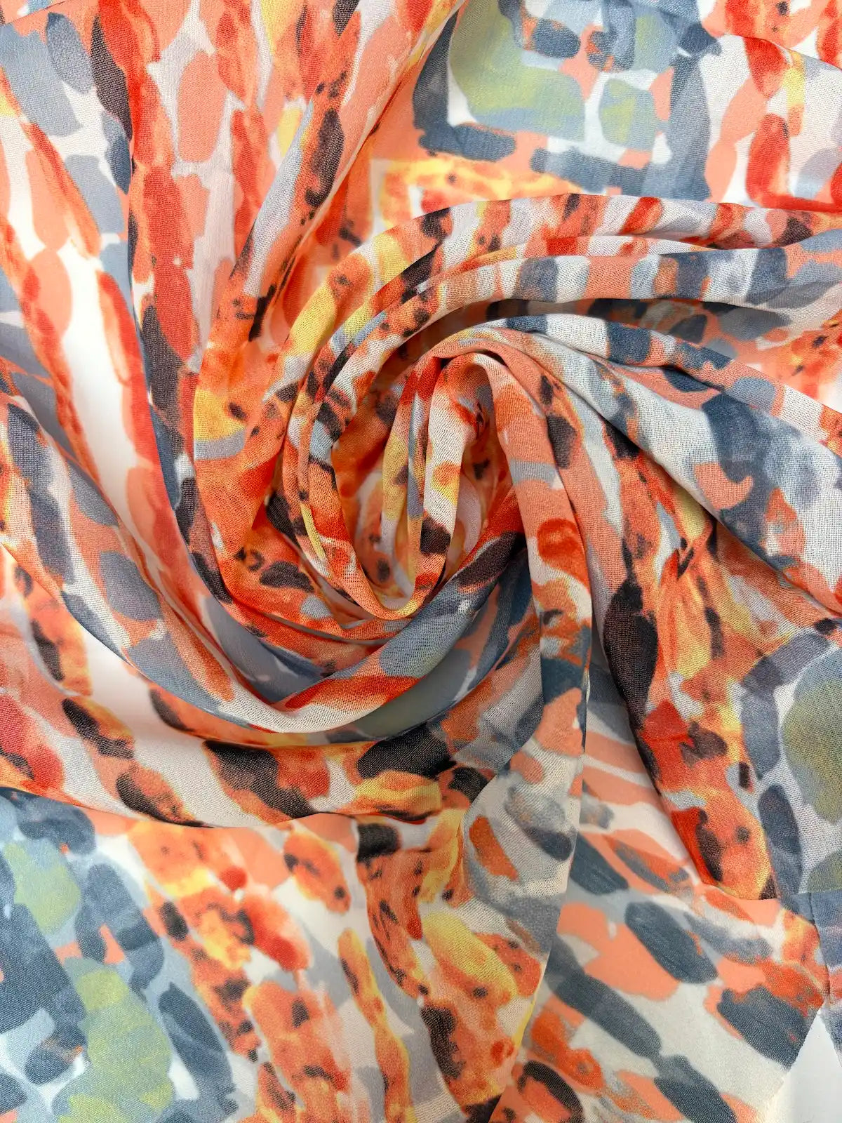Vermilion and Grey | Chiffon