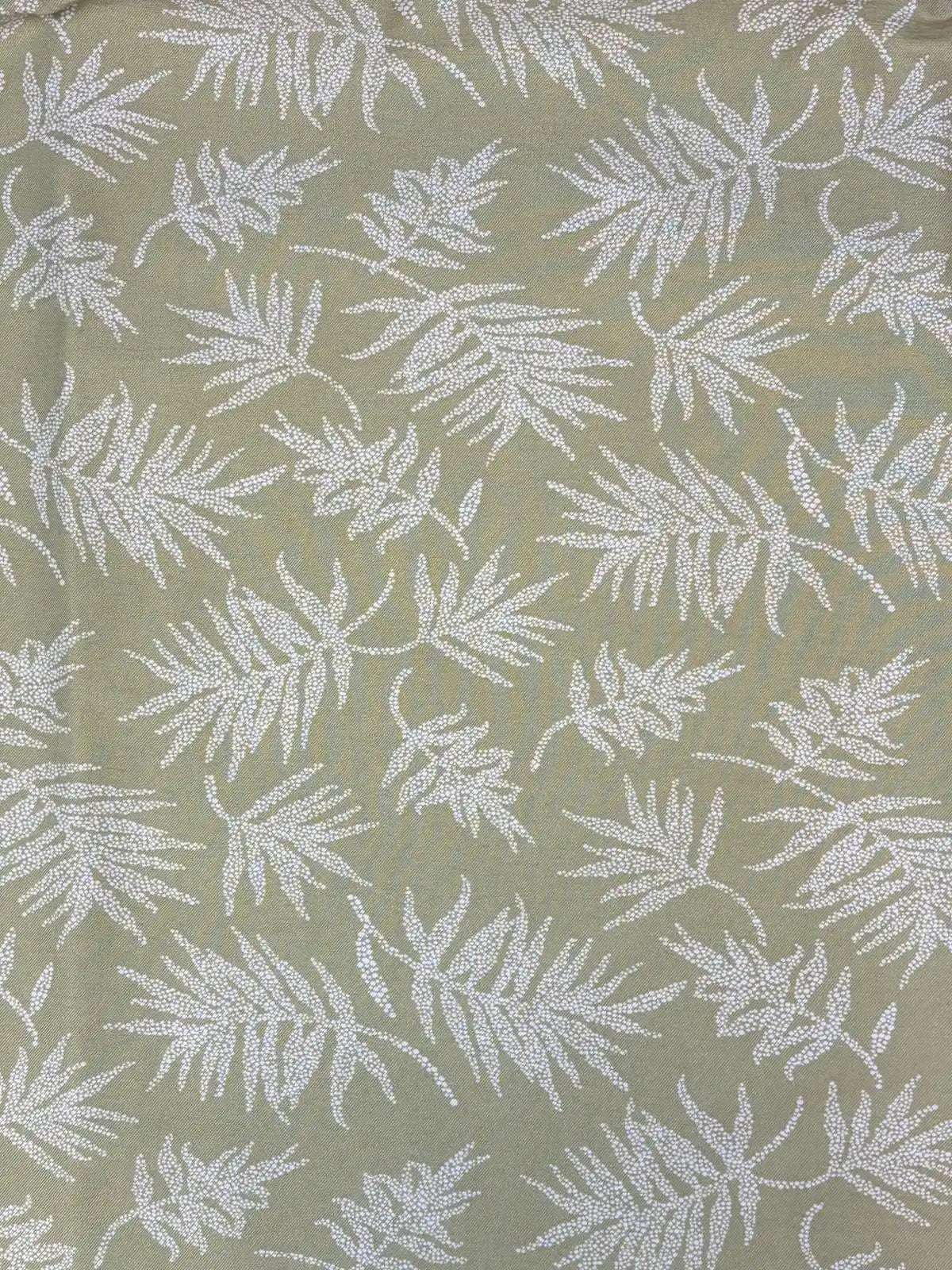 White Leaves on Sage Green | Cotton Spandex