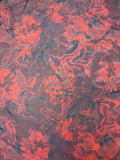 Red and Black Marbled Swirl | Chiffon