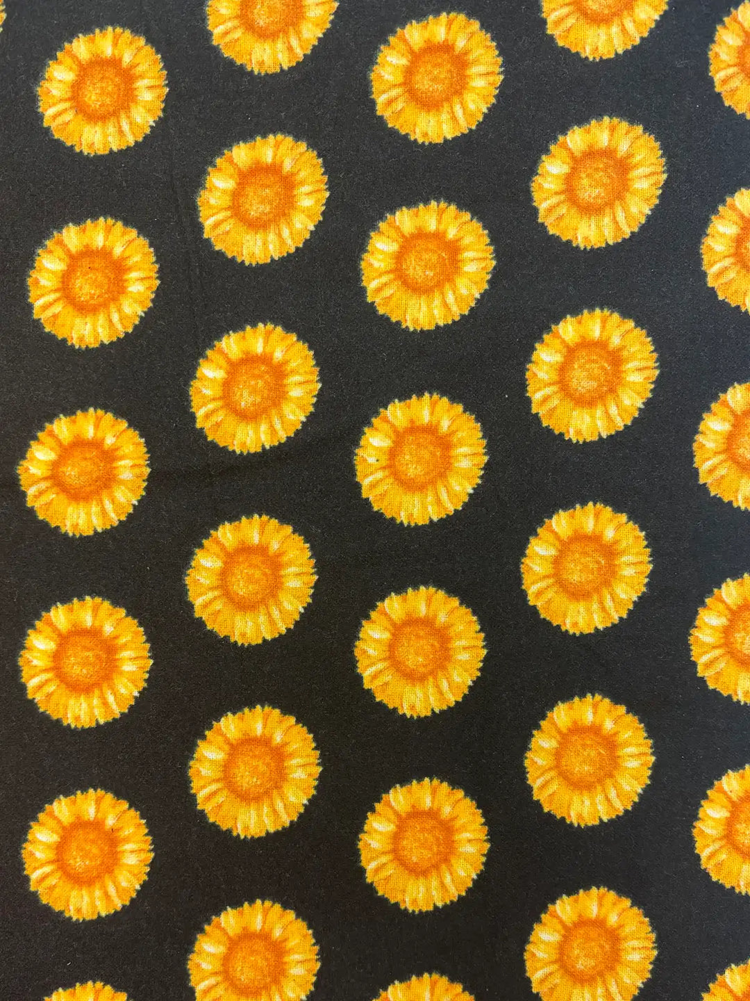 Sunflowers on Black | Cotton Flannel