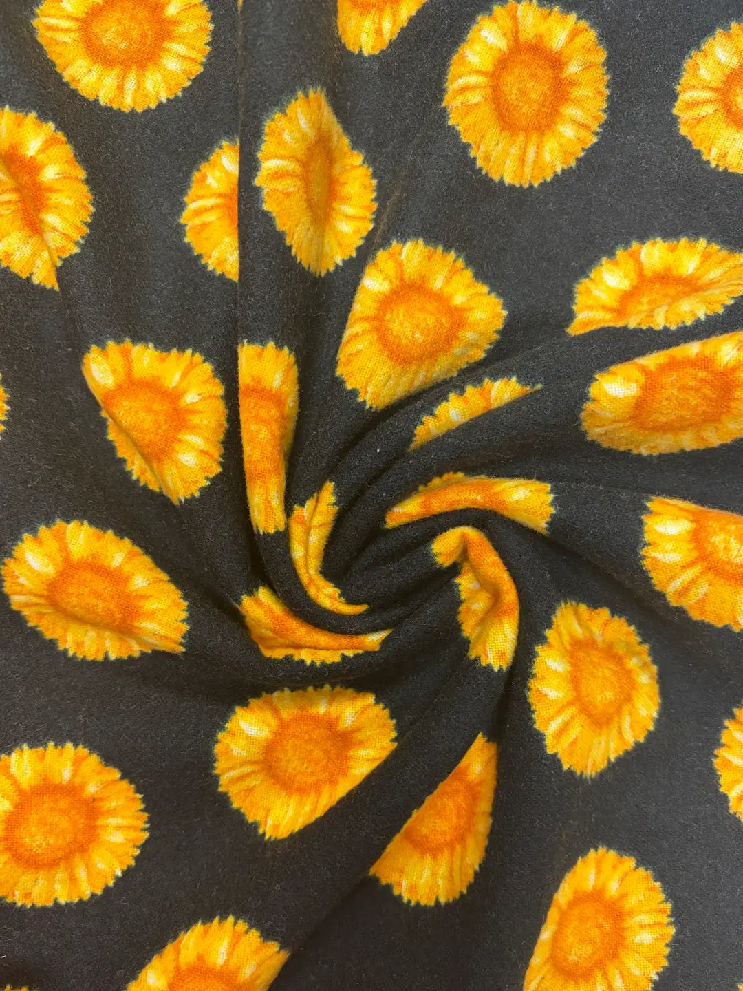 Sunflowers on Black | Cotton Flannel