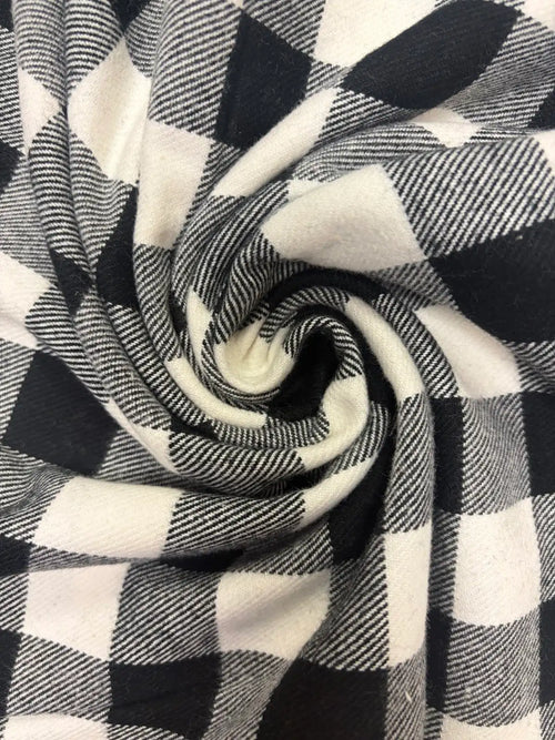 Black and White Gingham | Cotton Flannel
