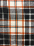 Orange, Black, and White Plaid | Cotton Flannel