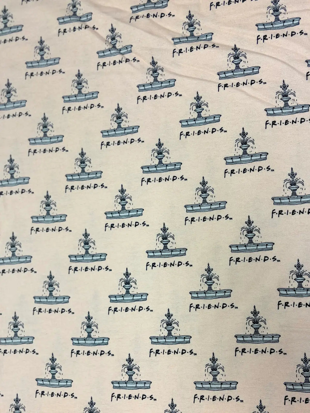 Friends Fountain on Pink | Cotton Flannel