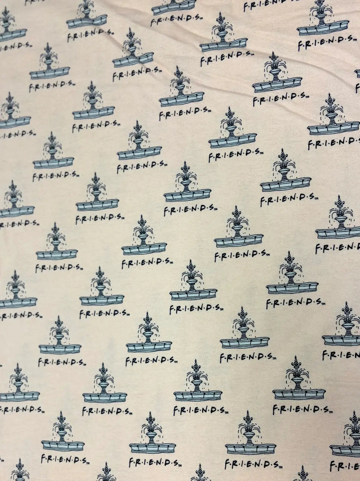 Friends Fountain on Pink | Cotton Flannel