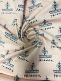 Friends Fountain on Pink | Cotton Flannel