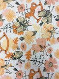 Rocking Horses and Florals on Cream | Cotton Flannel