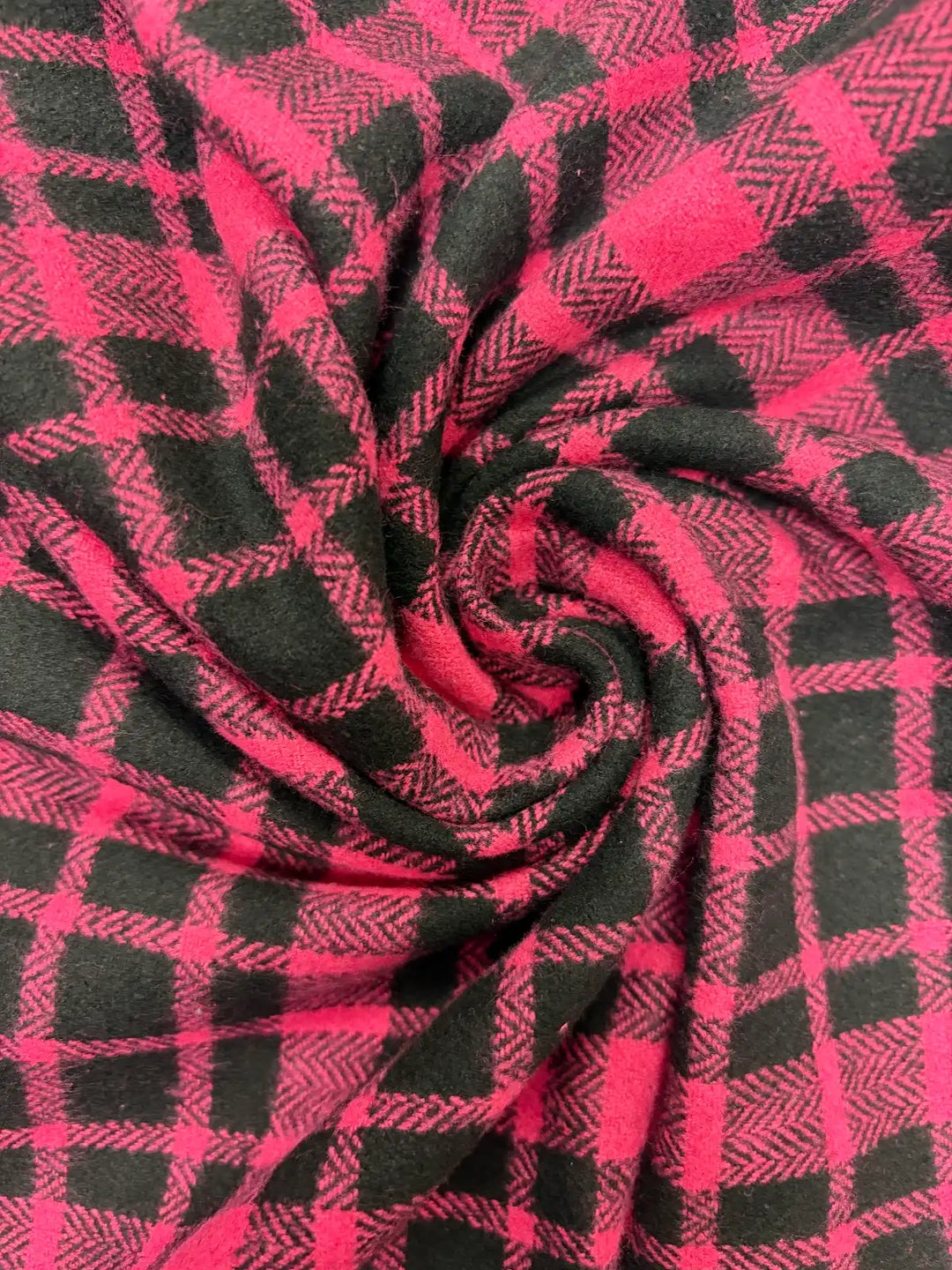 Pink and Black Plaid | Cotton Flannel
