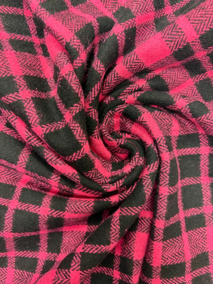 Pink and Black Plaid | Cotton Flannel