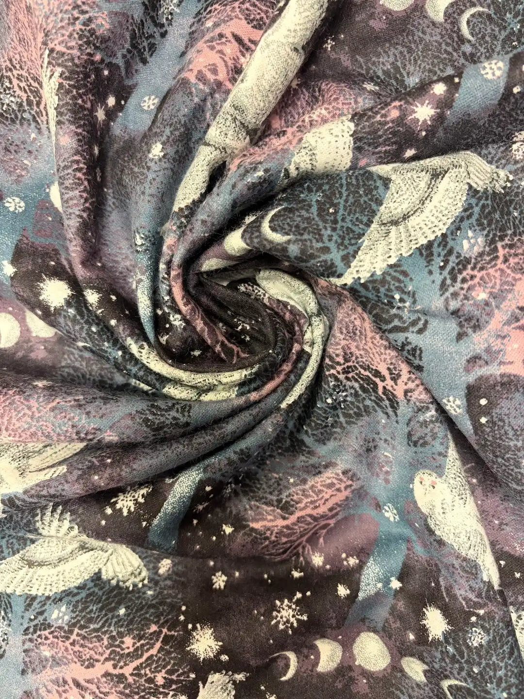 White Owls on Deep Purple | Cotton Flannel