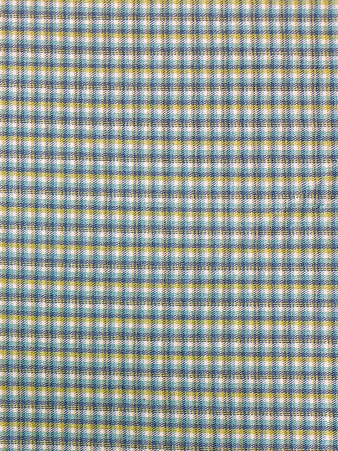 Light Green and Blue Plaid | Cotton Spandex