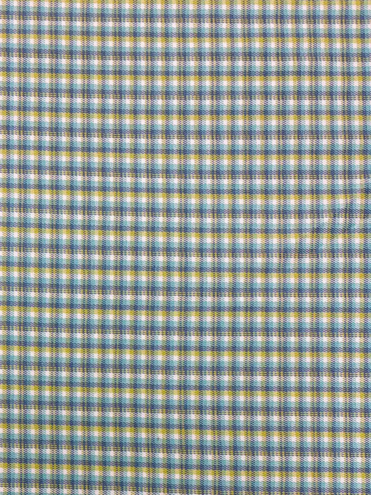 Light Green and Blue Plaid | Cotton Spandex